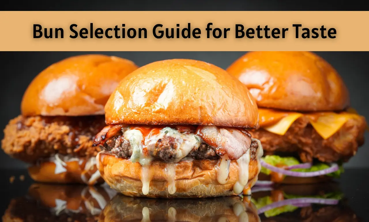 Different types of burger buns including brioche, sesame, and potato buns for better taste and texture